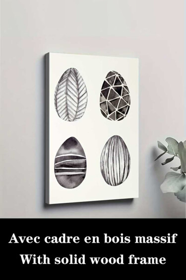 "Elegant Black and W…" başlıklı Baskıresim 江华 梁 tarafından, Orijinal sanat, Mürekkep püskürtmeli Ahşap Sedye çerçevesi üzeri…