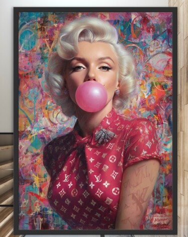Ζωγραφική με τίτλο "Marylin Popart" από Yass Aliguliyeva, Αυθεντικά έργα τέχνης, Λάδι