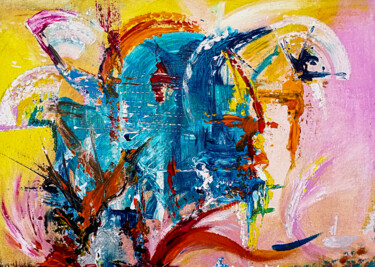 Painting titled "Абстрактна картина…" by Yuliya Martynenko, Original Artwork, Acrylic Mounted on Plexiglass