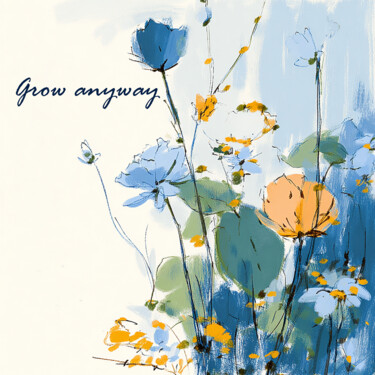 Digitale Kunst mit dem Titel "Minimalist Wildflow…" von Tanya Kat, Original-Kunstwerk, Digitale Malerei