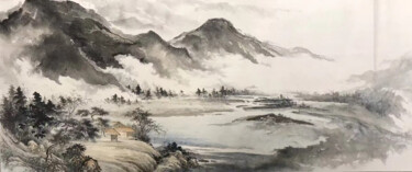 Painting titled "Echoes of the Cloud…" by Yang Yang, Original Artwork, Ink