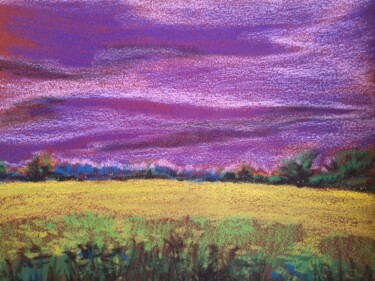 Drawing titled "Color Fields. Lilac…" by Mava Ra, Original Artwork, Pastel