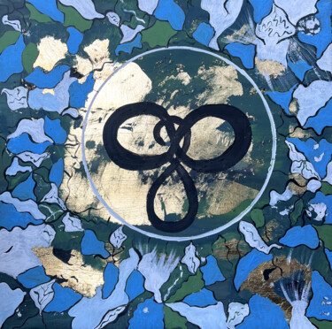 Painting titled "Solomona. Golden In…" by Irina Lee, Original Artwork, Acrylic