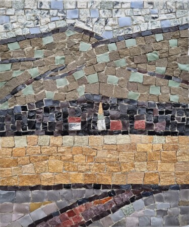 Скульптура под названием "Пшеничное поле смал…" - Анатолий Гончаренко, Подлинное произведение искусства, Мозаика Установлен…