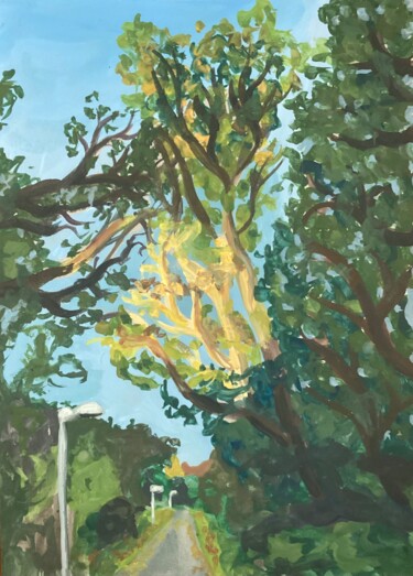 Malerei mit dem Titel ""der Herbst kommt"" von Sonjatabea, Original-Kunstwerk, Gouache