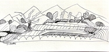 Drawing titled "SOUS -BOIS" by Dominique Corti, Original Artwork, Ink