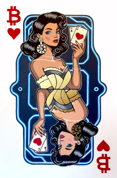 Peinture intitulée "The Queen’s Lucky H…" par Veronika Bjurfjall, Œuvre d'art originale, Acrylique