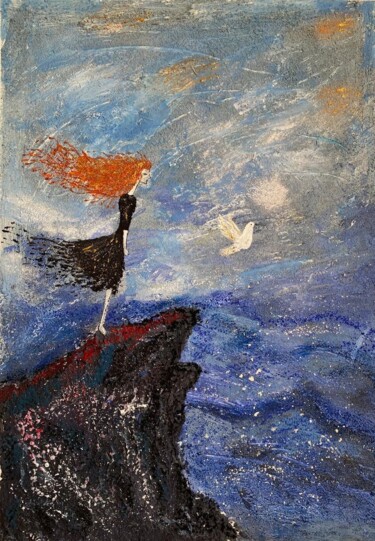 Rysunek zatytułowany „Flight Beyond the E…” autorstwa Eli Devart, Oryginalna praca, Akryl