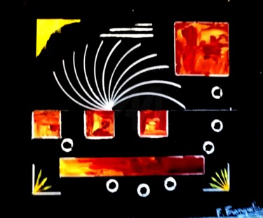 Pintura intitulada "Usine 129" por Florent Franquelin, Obras de arte originais, Acrílico Montado em Armação em madeira