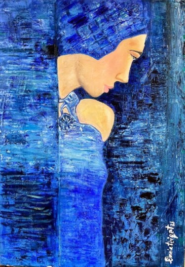 "Immersion in ultram…" başlıklı Tablo Liudmyla Polshyna (Omnia) tarafından, Orijinal sanat, Petrol Ahşap Sedye çerçevesi üze…