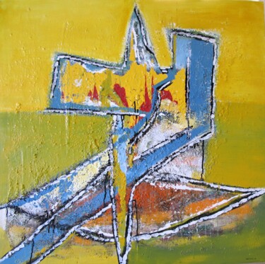 Peinture intitulée "Abstraction jaune o…" par Guillaume Defins, Œuvre d'art originale, Acrylique Monté sur Châssis en bois