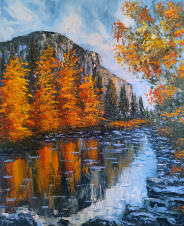 Pittura intitolato "Silenzio d'autunno" da Maria Galan, Opera d'arte originale, Olio