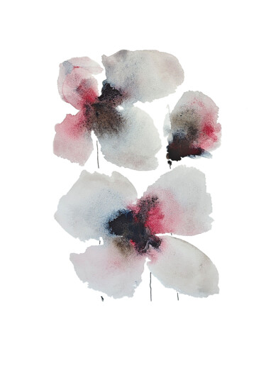 Painting titled "Abstract Floral Wat…" by Tani Soul, Original Artwork, Watercolor