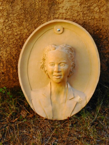 Sculpture titled "Portrait de jeune f…" by Bernard Laporte, Original Artwork, Terra cotta