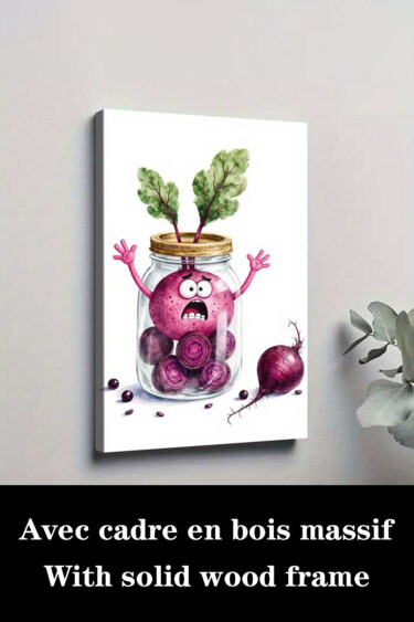 "Funny Pickled Beetr…" başlıklı Baskıresim 江华 梁 tarafından, Orijinal sanat, Mürekkep püskürtmeli Ahşap Sedye çerçevesi üzeri…