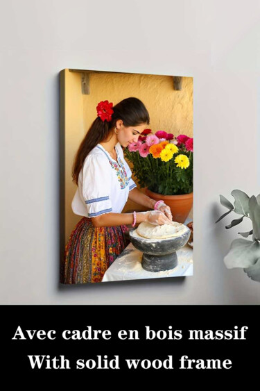 Obrazy i ryciny zatytułowany „Traditional Artisan…” autorstwa 江华 梁, Oryginalna praca, Atramentowy Zamontowany na Drewniana r…