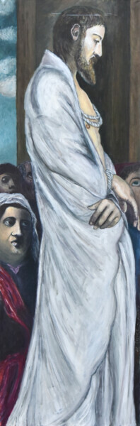 Painting titled "Le jugement de Jésus" by Alexandre David Lejuez, Original Artwork, Acrylic Mounted on Wood Stretcher frame