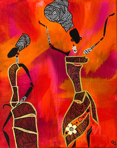 Painting titled "Femme, danse." by Olivia Emélia J Sloane, Original Artwork, Acrylic Mounted on Wood Stretcher frame