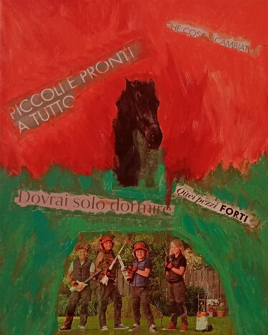 Malarstwo zatytułowany „Les enfants prodiges” autorstwa Afesinta, Oryginalna praca, Kolaże