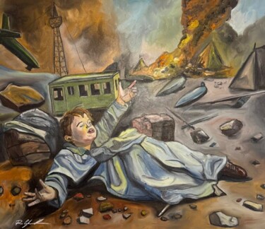 Pittura intitolato "Today Cross" da Roberto Cafarotti, Opera d'arte originale, Olio Montato su Telaio per barella in legno