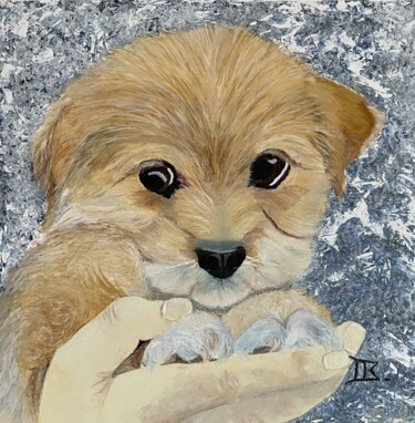 Peinture intitulée "Timide" par Marie France Saunard (Rêves et couleurs), Œuvre d'art originale, Huile Monté sur Châssis en…