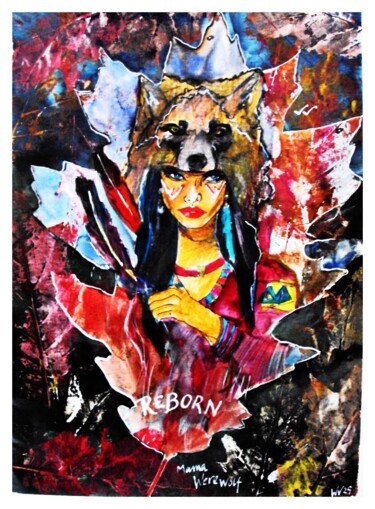 Painting titled "Where Wolves Live" by Walter Vermeulen, Original Artwork, Ink