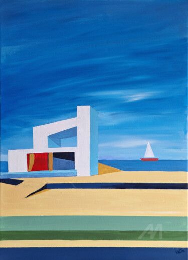 "Abstract Landscape…" başlıklı Tablo Val Thoermer tarafından, Orijinal sanat, Akrilik Ahşap Sedye çerçevesi üzerine monte ed…