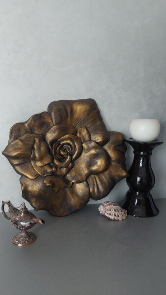 Sculpture titled ""Antique Rose" Wall…" by Inna Kozuharova, Original Artwork, Acrylic