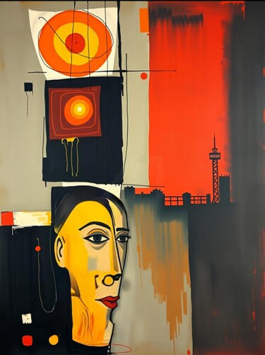 "Tramonto Industriale" başlıklı Tablo De Saporettis "Daam" tarafından, Orijinal sanat, Akrilik