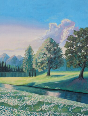 Peinture intitulée "«Summer Landscape»" par Elen Star.Art, Œuvre d'art originale, Huile