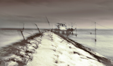 Photography titled "Fishing Hut Swept b…" by Redrumstudio, Original Artwork, Digital Photography