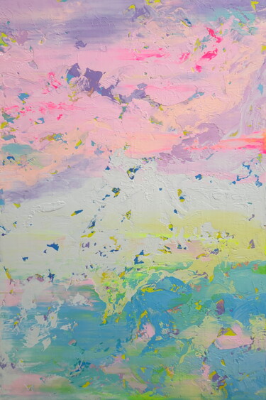 Schilderij getiteld "Abstract 2572" door Alex Senchenko, Origineel Kunstwerk, Acryl Gemonteerd op Frame voor houten brancard