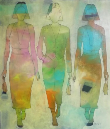Painting titled "Fashion meeting 2" by Francisco Santos, Original Artwork, Acrylic