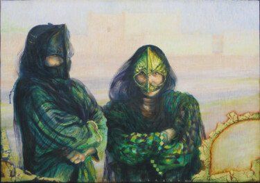 "Twee bedoeïenen vro…" başlıklı Tablo Tonny Holsbergen tarafından, Orijinal sanat, Petrol