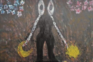 Peinture intitulée "Weight of balance" par Andrada Oprea, Œuvre d'art originale, Acrylique Monté sur Châssis en bois