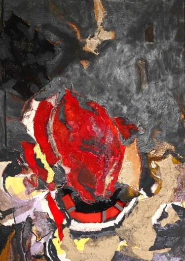 Pittura intitolato "Come un vulcano ard…" da Marco Bettocchi, Opera d'arte originale, Olio Montato su Telaio per barella in…