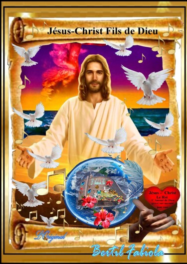 Arte digitale intitolato "Jésus-Christ et Noé" da Marie Fabiola Bertil, Opera d'arte originale, Fotografia digitale Montato…