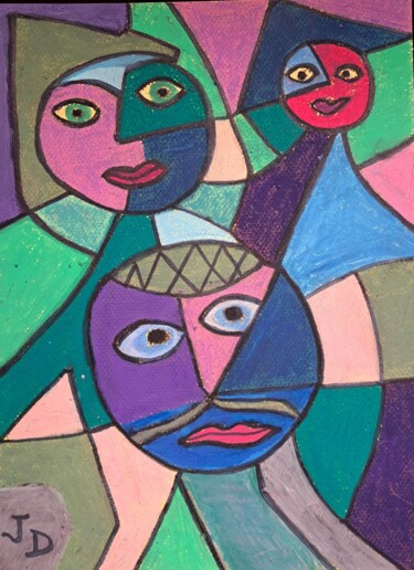 Pintura titulada "" Les  Anguleux Bla…" por Jacques Desvaux (JD), Obra de arte original, Acrílico