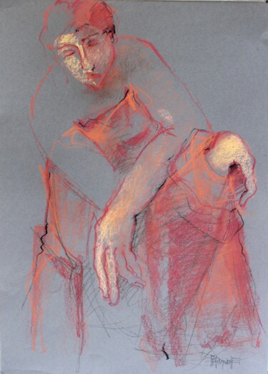 Drawing titled "dedicato a Barbara" by Paulaluz, Original Artwork, Pastel