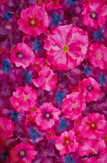 Malerei mit dem Titel "25 / XVI  Blütenrau…" von Ulli Heupel, Original-Kunstwerk, Aquarell