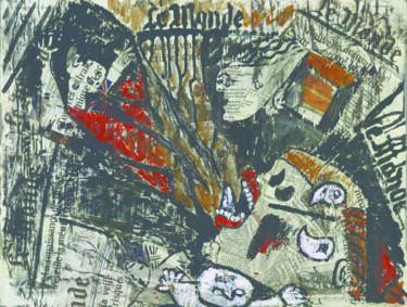 Malerei mit dem Titel "La violence du Monde" von Pénélope, Original-Kunstwerk, Acryl Auf Keilrahmen aus Holz montiert