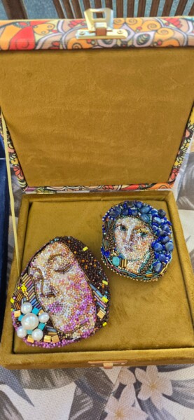 Текстильное искусство под названием "Princess of Lazurite" - Yuliya Gündoğan (ostbiju_art), Подлинное произведение искусства…