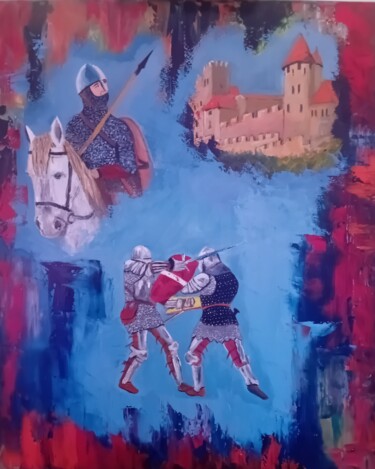 Pintura titulada "Au travers du moyen…" por Michel Forest (JONO), Obra de arte original, Oleo Montado en Bastidor de camilla…