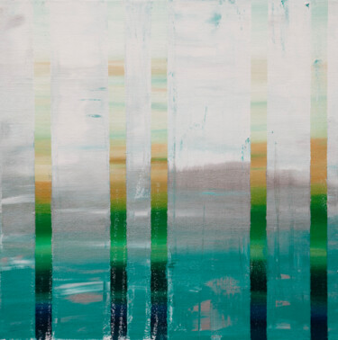 Peinture intitulée "Parallel Fields 5" par Hilary Winfield, Œuvre d'art originale, Acrylique Monté sur Châssis en bois