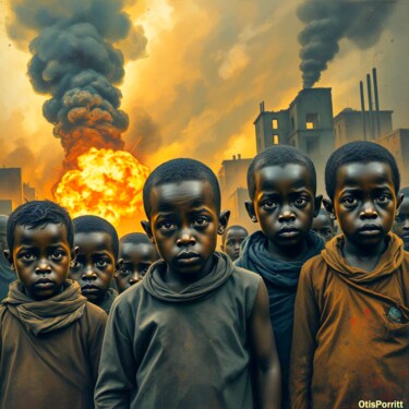 Digital Arts titled "CHILDREN OF WAR-10" by Otis Porritt, Original Artwork, 2D Digital Work