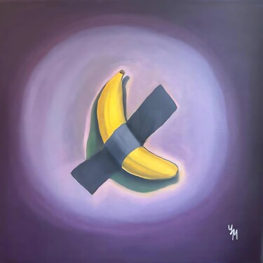 Peinture intitulée "Banana Violet" par Yuliya Mi, Œuvre d'art originale, Huile Monté sur Châssis en bois