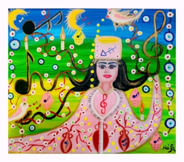 "🎶🌸 LA SYMPHONIE DU…" başlıklı Tablo Haïfa Melliti tarafından, Orijinal sanat, Akrilik artwork_cat. üzerine monte edilmiş