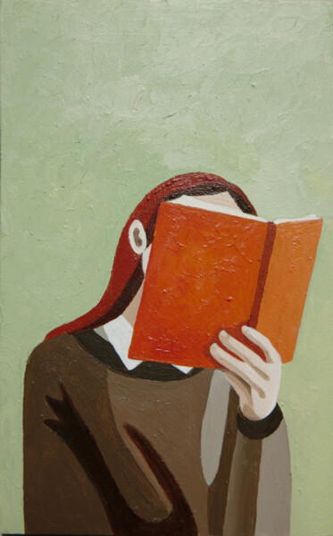 Painting titled "reader" by Young Park, Original Artwork, Acrylic