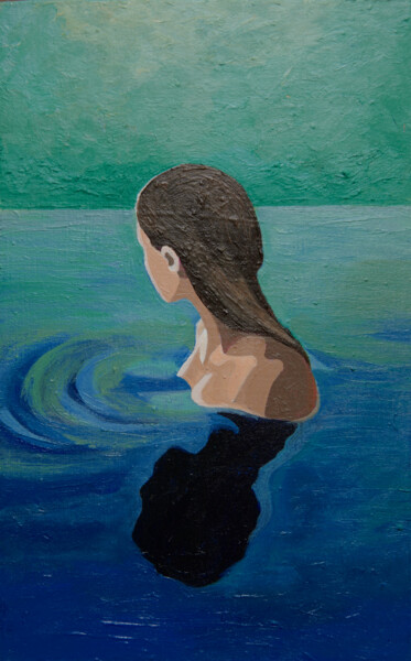 Картина под названием "night swim" - Young Park, Подлинное произведение искусства, Акрил