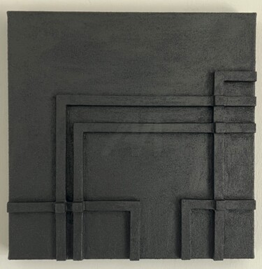 Painting titled "Lines#1 Black editi…" by Viktoriya Burgess, Original Artwork, Acrylic